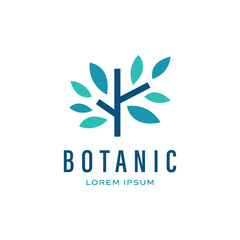 Minimalist tree botanic logo for natural and elegant branding