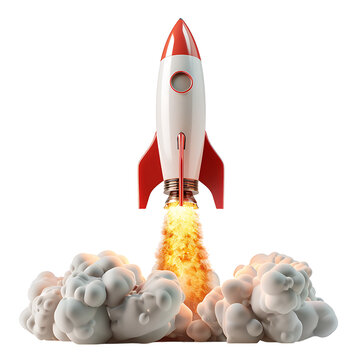 recommend clip art: Rocket launch on isolated transparent background