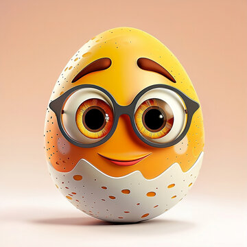 cartoons, icon, vektor, emoticon, 3d, ei, gesicht, l&auml;cheln, ostern, komisch, gelb, wei&szlig;, cartoons, icon, vector, emoticon, 3d, egg, face, smile, easter, funny, yellow, white