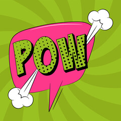 Pow cartoon explosions comical speech bubble in trendy pop art style. Bright cartoon message.