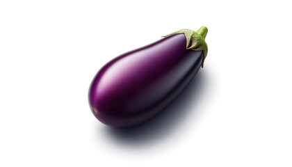 eggplant isolated on white background - obrazy, fototapety, plakaty
