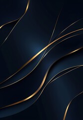 Elegant Dark Blue and Gold Gradient Background with Smooth Lines