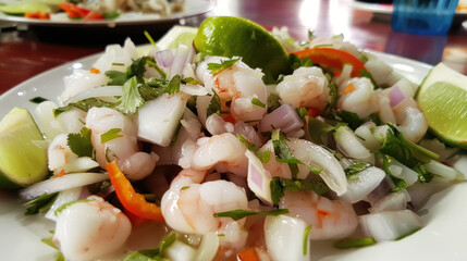 Scrumptious Ceviche Mixto Feast, Culinary World Tour, Food and Street Food - obrazy, fototapety, plakaty