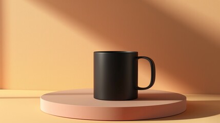 black mug mockup, 3d render,