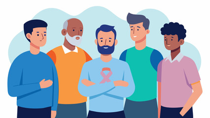 Fototapeta premium A support group for male survivors of abuse offering a safe and understanding environment for healing and recovery..