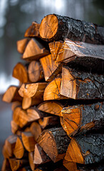 Firewood stacked in pile