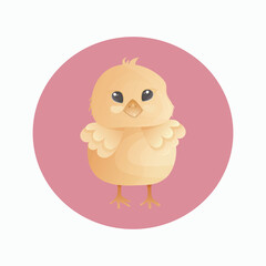Cute vector baby chicken on white background.