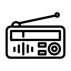  radio illustration in line style