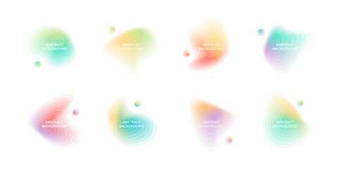 Abstract vibrant gradient spots set isolated on white background.Pastel colors.Vector stock illustration.