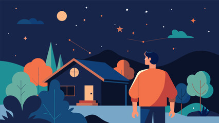 I often find myself comparing the tiny specks of light in the sky to the problems and worries in my life. Stargazing in my backyard helps me put. Vector illustration