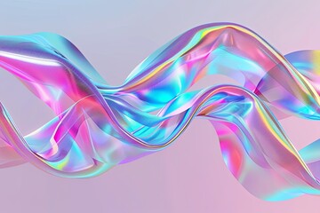 Dynamic Twisted Ribbon Motion: Creative Holographic Gradients Design