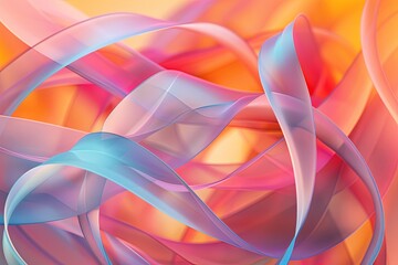 Twisted Ribbon Art: Gradient Effect Geometric Lines & Curves with Colourful Nuances
