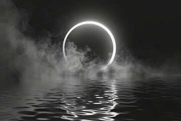 Black Water 3D Magic Spooky Texture: Monochromatic Smoke Background with Skittish Wind Concept