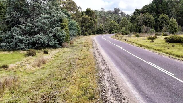 Road From Savage River To Luina Tarkine Tasmania From Drone 