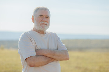 Capturing Wisdom Outdoor Portrait of a Bearded Senior
