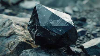 Fototapeta premium Sparkling gem made of carbon