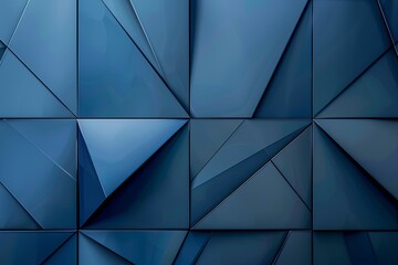 Blue Metallic Geometric Design: Futuristic Elements and Graphic Patterns