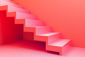 Obraz premium A colorful staircase with a colorful wall in the background