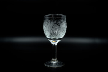 wine glass black background 