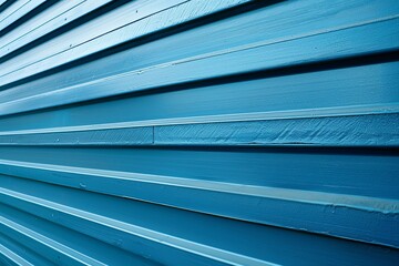 Fototapeta premium Blue Steel Slat Design: Modern Interior Concepts with Repetitive Sleek Metallic Texture
