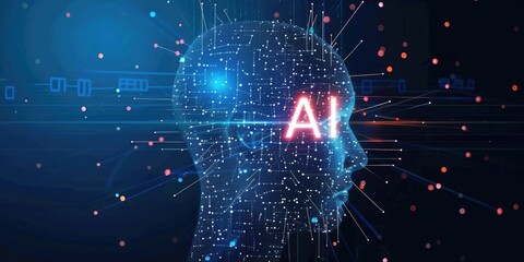 Interact with AI artificial intelligence brain processor in concept of AI artificial intelligence engineering, big data and AI machine learning to use generative AI for business support. LLMs