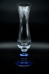 empty glass on black close up
