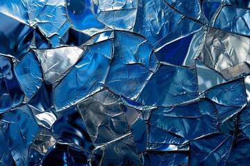 Blue Steel Abstract Futuristic Glass and Silver Pattern Texture