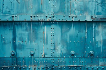 Industrial Blue Steel Texture: Detailed Facade with Intricate Architectural Designs