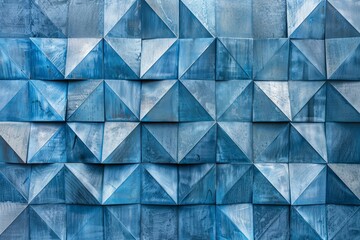 Geometric Blue Metal Panel Texture: Modern Architectural Screens