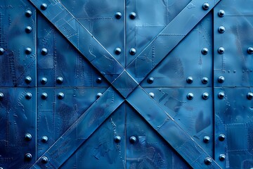 Blue Industrial Metallic Panel Background: Innovative Blue Metallic Textures Blending Geometric Motifs for Bold Steel Statements