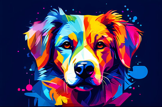 Pop art illustration of a dog