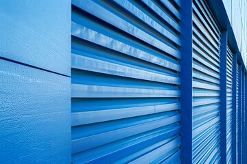 Blue Metallic Slat Architecture: Innovative Designs and Dynamic Textures