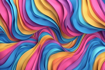 Obraz premium 3D Twisted Ribbon Background: Dynamic Gradient Wavy Wallpaper Design