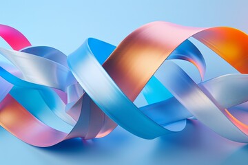 Twisted Three-Dimensional Ribbon Background - Futuristic Tape Integration
