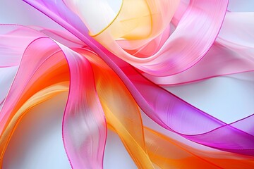 Dynamic 3D Gradients Twisted Ribbon Background - Fashionable Colorful Decoration Design
