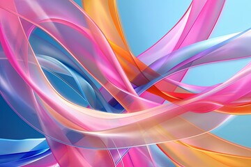 Twisted Ribbon Swirls - Vibrant Modern Abstract Ribbon Background