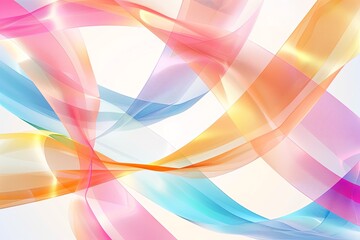 Glossy Ribbon Twists: Bright & Colorful Gradient Geometry Background
