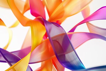 Bright Ribbon Twisted Backgrounds: Fashionable Ribbon Decoration & Artistic Gradient Designs