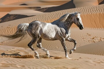 Silver Stallion Success: Desert Gallop of Nature's Spectacle