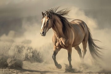 Wild Stallion's Raging Spirit: Desert Freedom Unleashed
