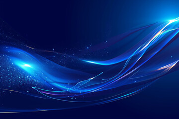 Abstract flowing background of blue light rays