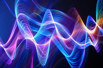 Obraz premium Colorful light wave technology background