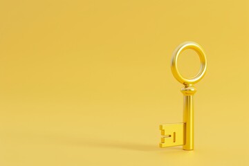 A golden key is shown on a colorful background
