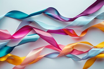 3D Twisted Ribbon Background: Colorful Fashionable Decorations