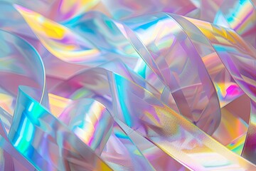 Holographic Twisted Ribbon Background: Fashionable and Trendy Decorations
