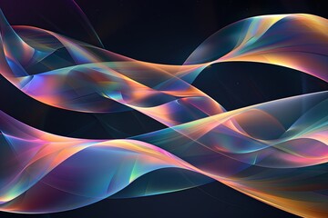Twisted Holographic Swirls on Modern Abstract Ribbon Background