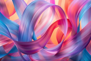 Dynamic Gradient Twisted Ribbon Art: Abstract Colors Pattern
