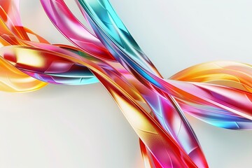 Fototapeta premium Vibrant Swirls: Twisted Ribbon Background - Modern Geometric Design