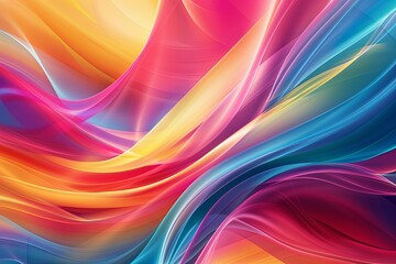 Vibrant Multicoloured Ribbon Curve Wallpaper: Dynamic Twisted Ribbon Background Design