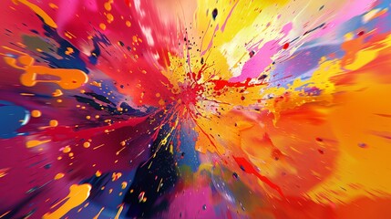 Vibrant color explosion abstract art background - obrazy, fototapety, plakaty